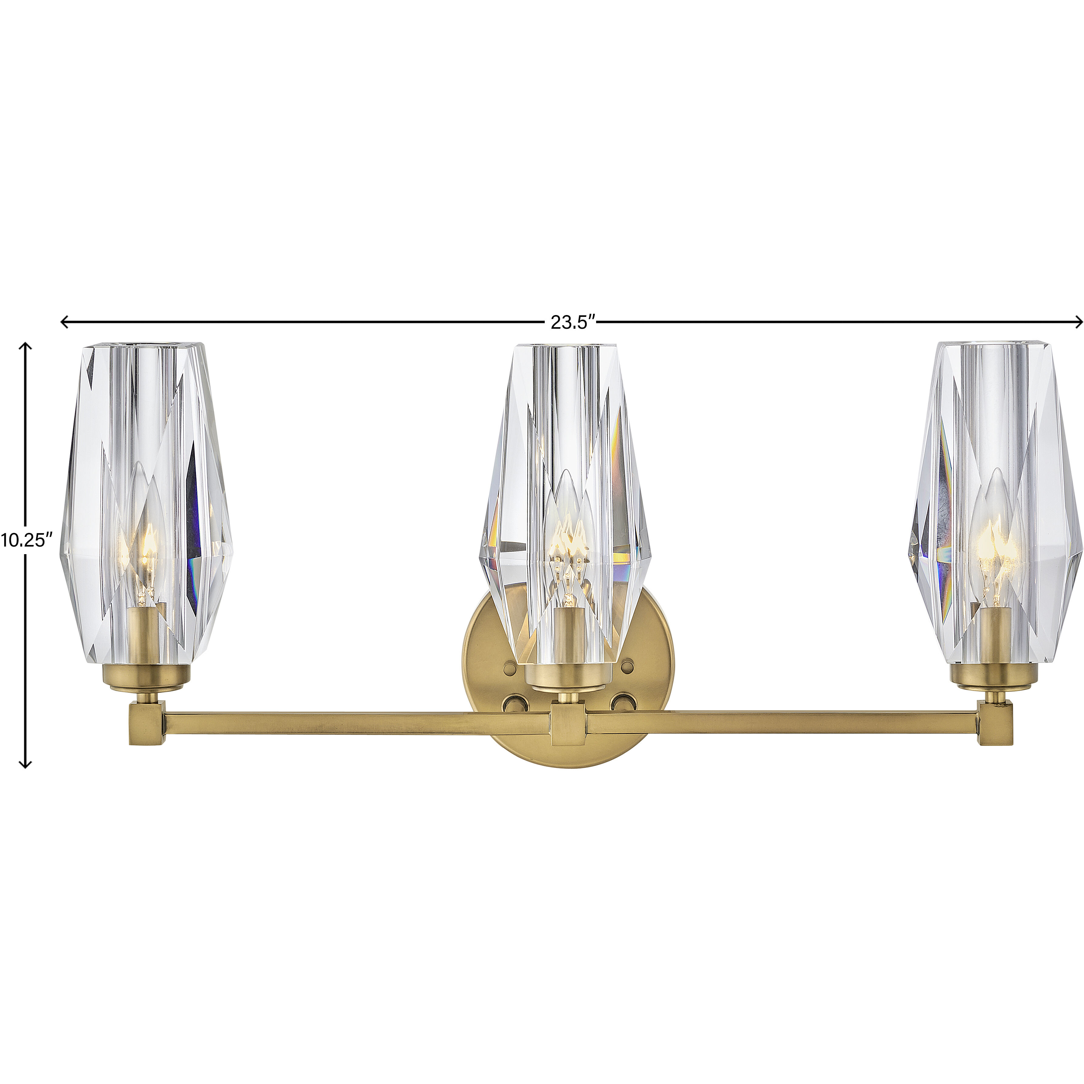 Ana 3 Light 23.5 inch Heritage Brass Vanity Light Wall Light