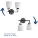 Lexie 2 Light 14 inch Matte Black Bathroom Vanity Light Wall Light