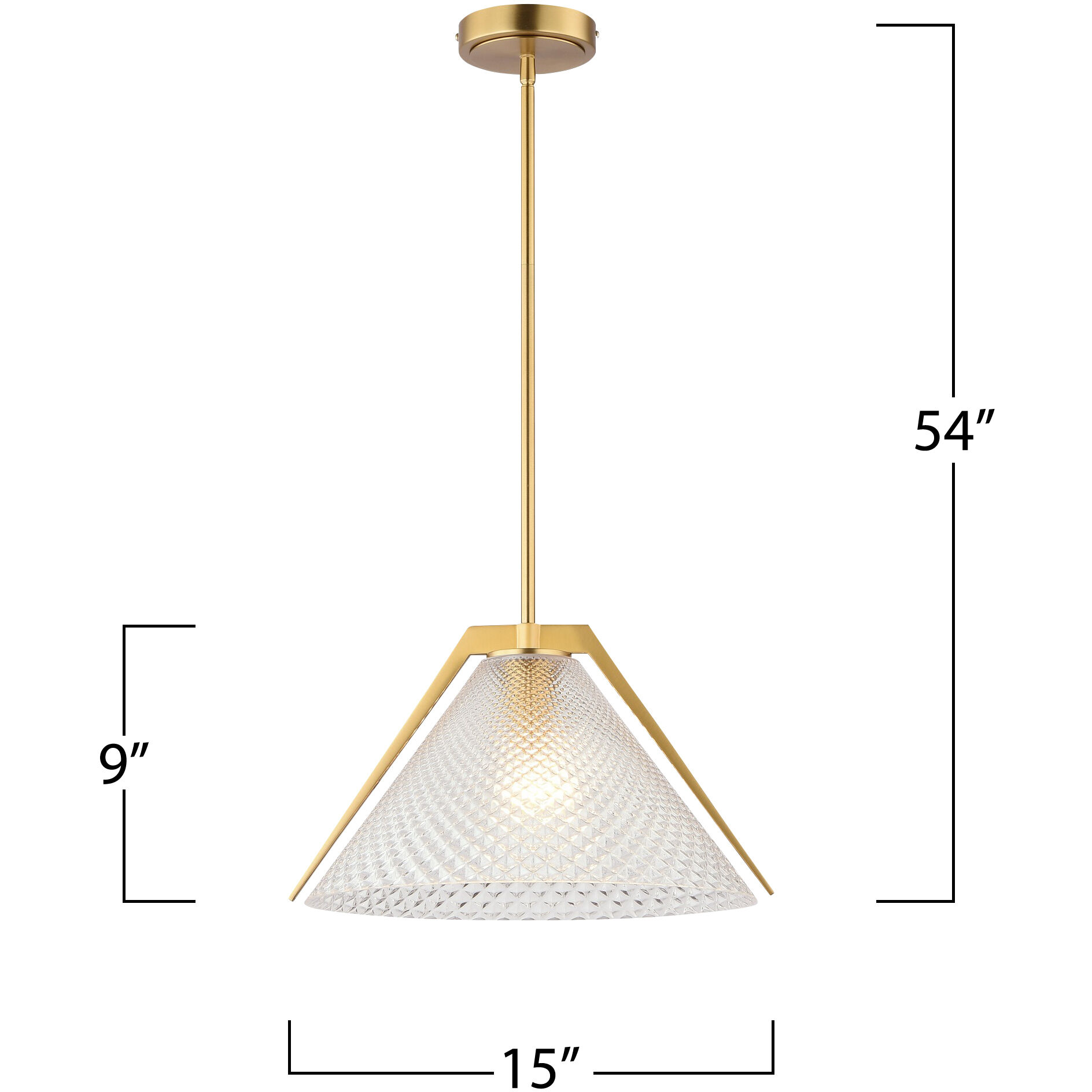 Baltic LED 15 inch Black and Brass Pendant Ceiling Light