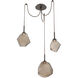 Gem LED 17 inch Flat Bronze Swag Multi-Pendant Ceiling Light in 3000K LED