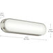 Daines LED 18.75 inch Brushed Nickel Bath Bar Wall Light