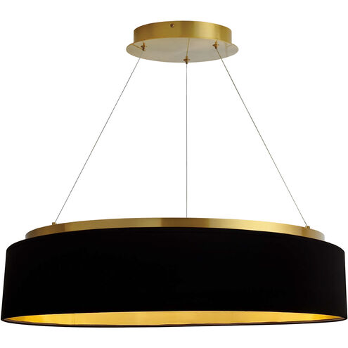 Circulo LED 26 inch Aged Brass Chandelier Ceiling Light in Black/Gold Jewel Tone