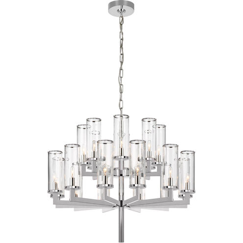 Kelly Wearstler Liaison 20 Light 34 inch Polished Nickel Double Tier Chandelier Ceiling Light in Clear Glass
