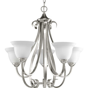 Torino 5 Light 26 inch Brushed Nickel Chandelier Ceiling Light in Etched