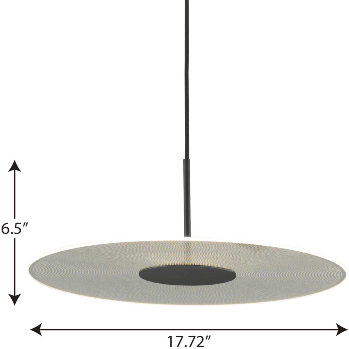 Spoke LED LED 18 inch Matte Black Pendant Ceiling Light, Progress LED