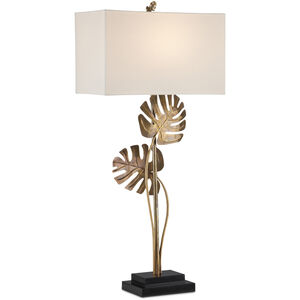 Heirloom 40.5 inch 150 watt Antique Brass and Black Console Table Lamp Portable Light