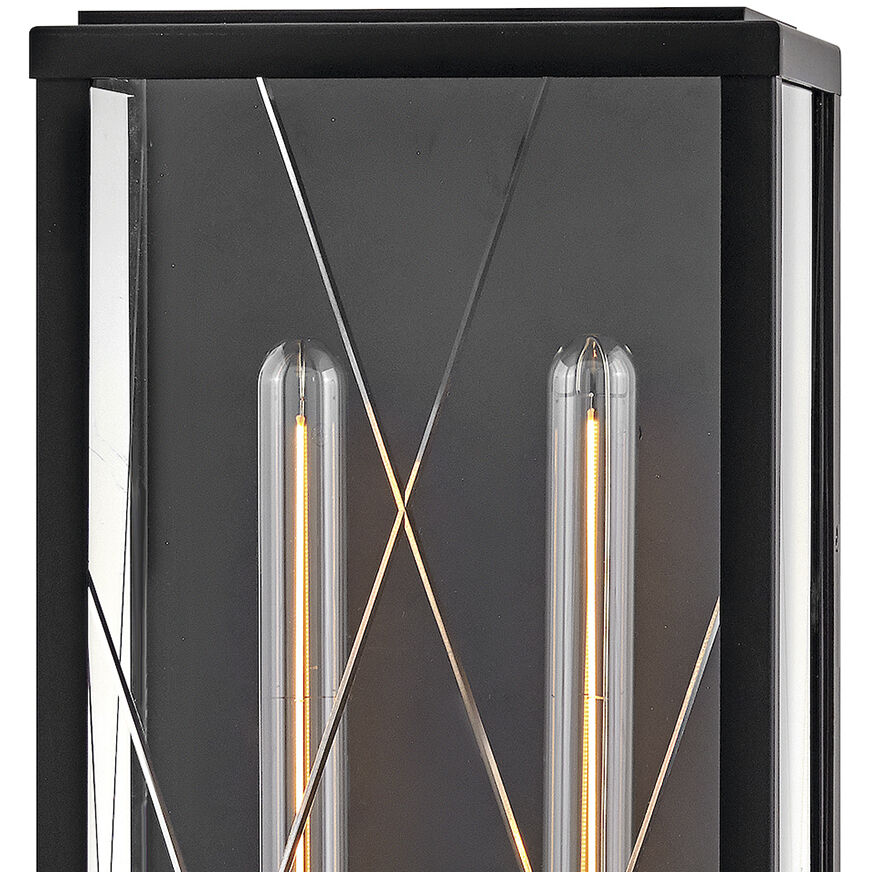 Monte 2 Light 25 inch Black with Burnished Bronze Outdoor Wall Mount