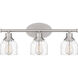 Caverly 3 Light 22 inch Brushed Nickel Bath Light Wall Light