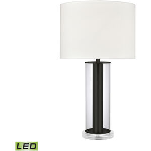 Tower Plaza 26 inch 9.00 watt Clear with Matte Black Table Lamp Portable Light