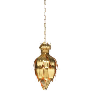 Foglia D'oro 2 Light 11 inch Gold Pendant Ceiling Light