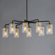 Sleek 8 Light 34 inch Antique Brass/Black Chandelier Ceiling Light