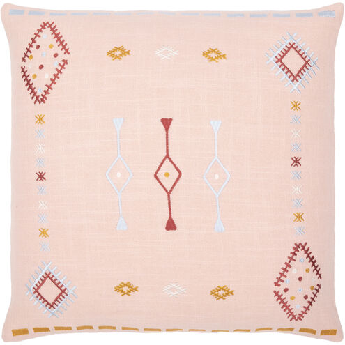 Zina 22 inch Dusty Pink Pillow Kit in 22 x 22, Square
