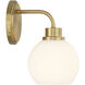 Contemporary 1 Light 6 inch Natural Brass Wall Sconce Wall Light