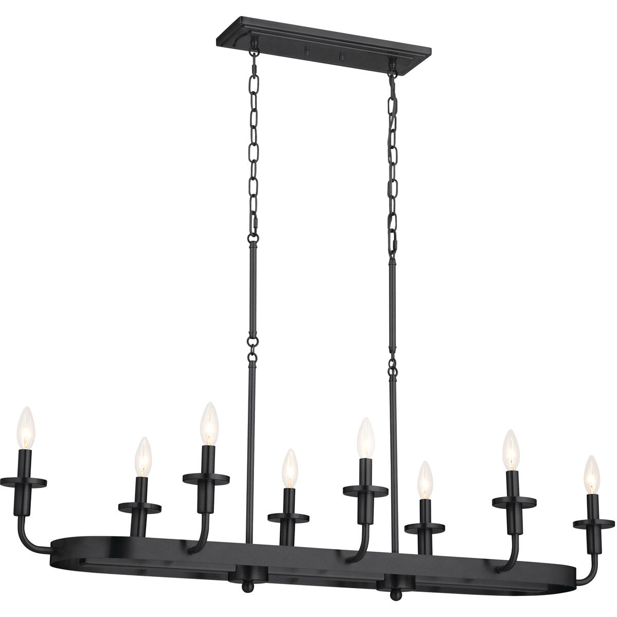 Homestead Vetivene 8 Light 17.5 inch Textured Black Chandelier Linear Ceiling Light
