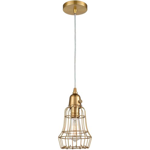 Squashcourt 1 Light 6 inch Aged Brass Mini Pendant Ceiling Light