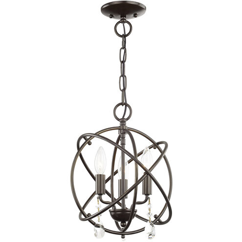 Aria 3 Light 12 inch English Bronze Convertible Mini Chandelier/Ceiling Mount Ceiling Light