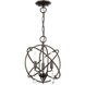 Aria 3 Light 12 inch English Bronze Convertible Mini Chandelier/Ceiling Mount Ceiling Light