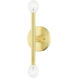 Copenhagen 2 Light 16 inch Satin Brass ADA ADA Sconce Wall Light