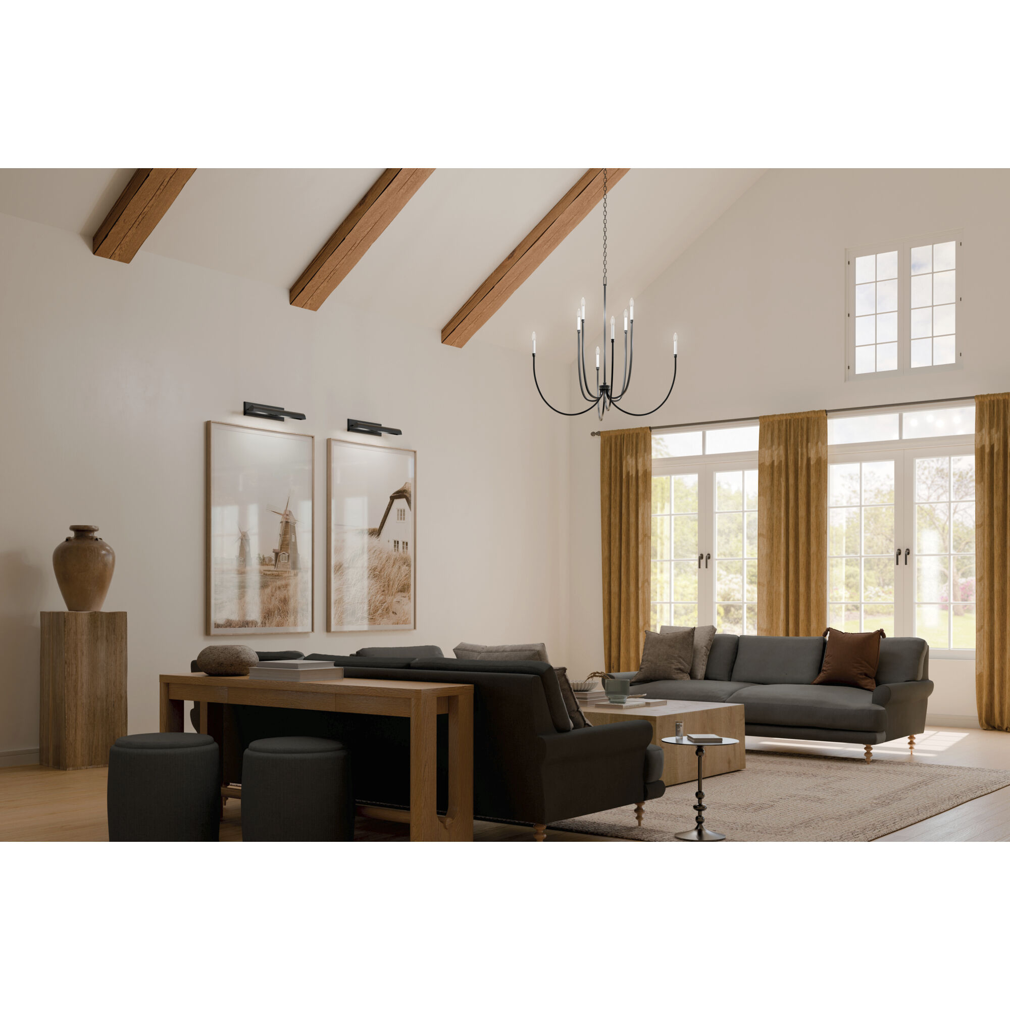 Malene 8 Light Black Chandelier Foyer Ceiling Light