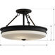 Halora 3 Light 15.25 inch Dark Matte Black Semi-Flush Mount Ceiling Light