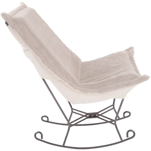 Puff Angora Natural Scroll Rocker with Cover
