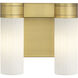 Empire 2 Light 10.5 inch Brushed Brass Sconce Wall Light in Matte White Glass