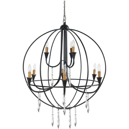 Ballard 9 Light 31.5 inch Satin Black Pendant Ceiling Light
