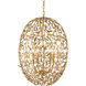 Secret Garden 4 Light 20.5 inch Contemporary Gold Leaf and Contemporary Gold Chandelier Ceiling Light