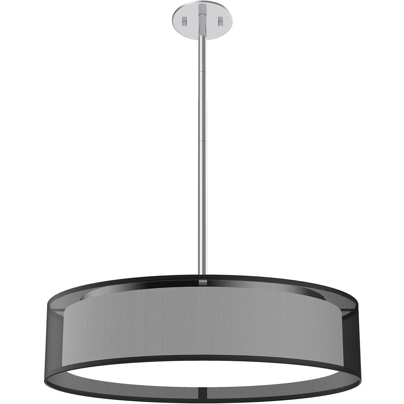 Dalton LED 20 inch Black Organza Pendant Ceiling Light in Organza Shade