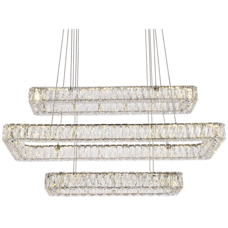 Monroe 3 Light 42 inch Chrome Pendant Ceiling Light