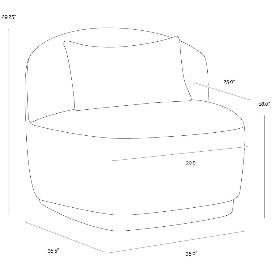 Soraya Shadow Grey Swivel Armless Chair, Swivel