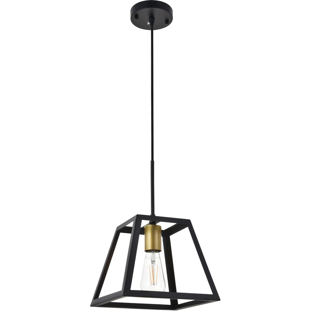 Resolute 1 Light 9 inch Brass and Black Pendant Ceiling Light
