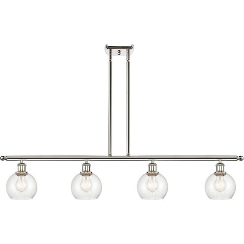 Ballston Athens LED 48 inch Polished Nickel Island Light Ceiling Light in Seedy Glass