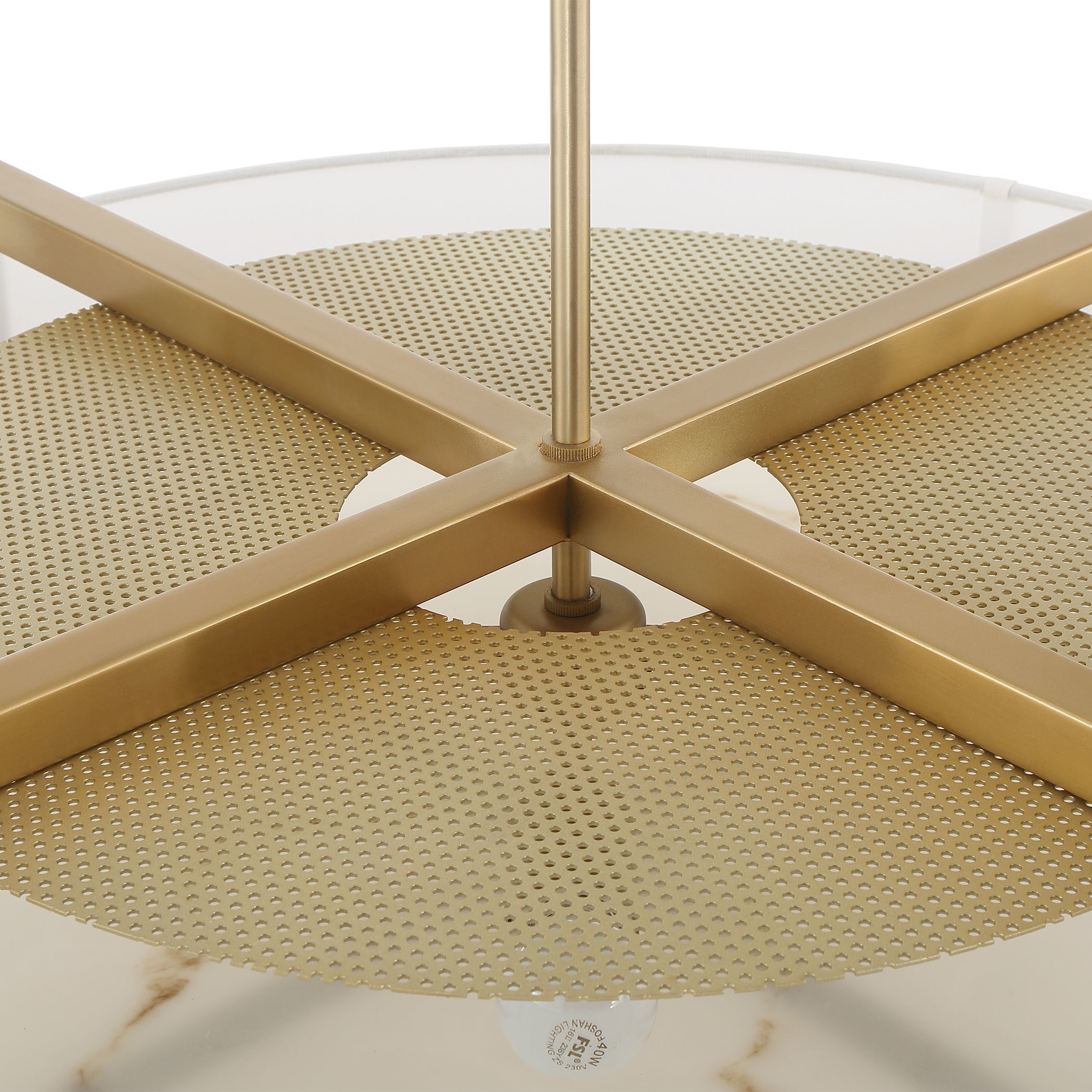 Cresson 4 Light 30 inch Matte Brushed Brass Pendant Ceiling Light