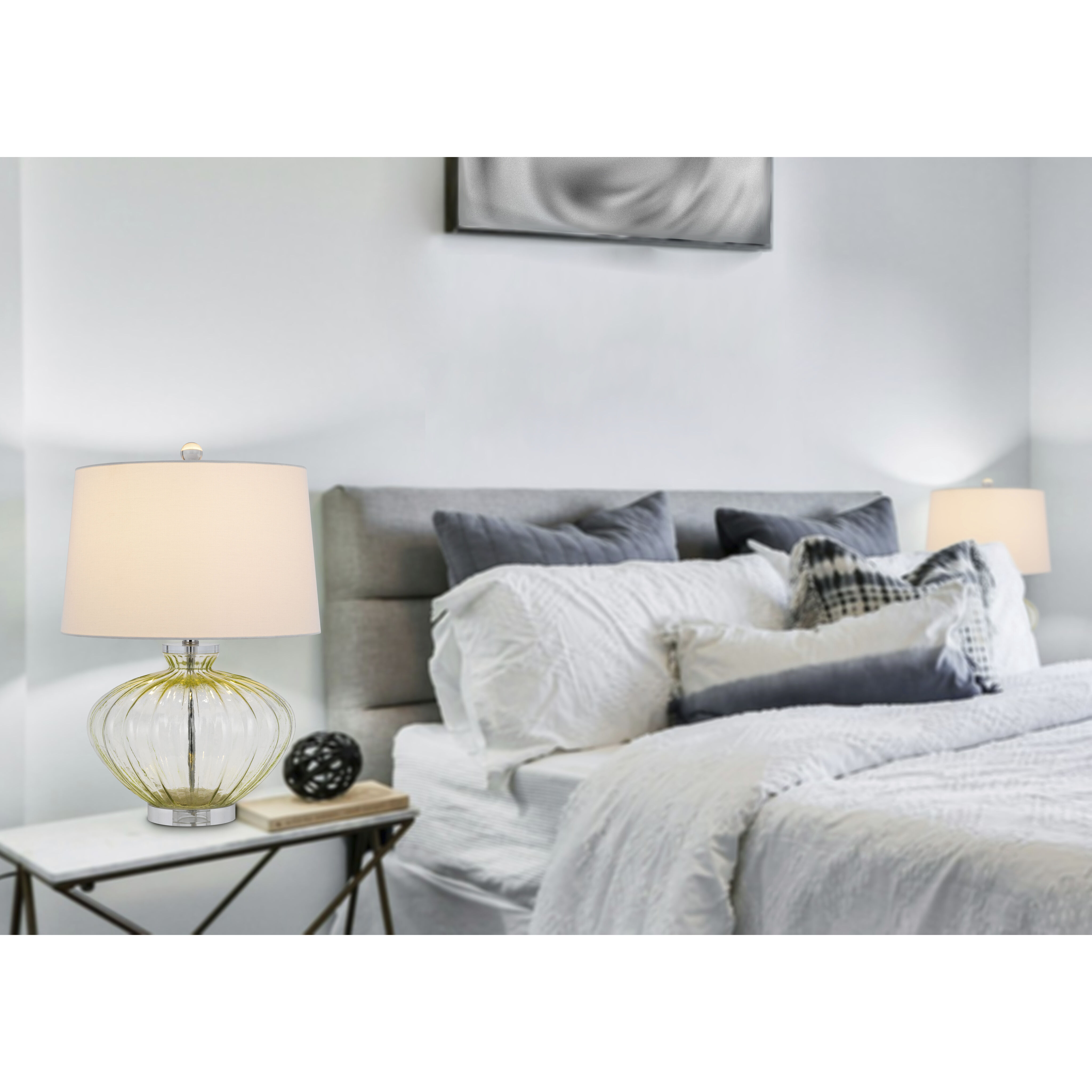 Delta 23.25 inch 150.00 watt Tinted Glass Table Lamp Set Portable Light