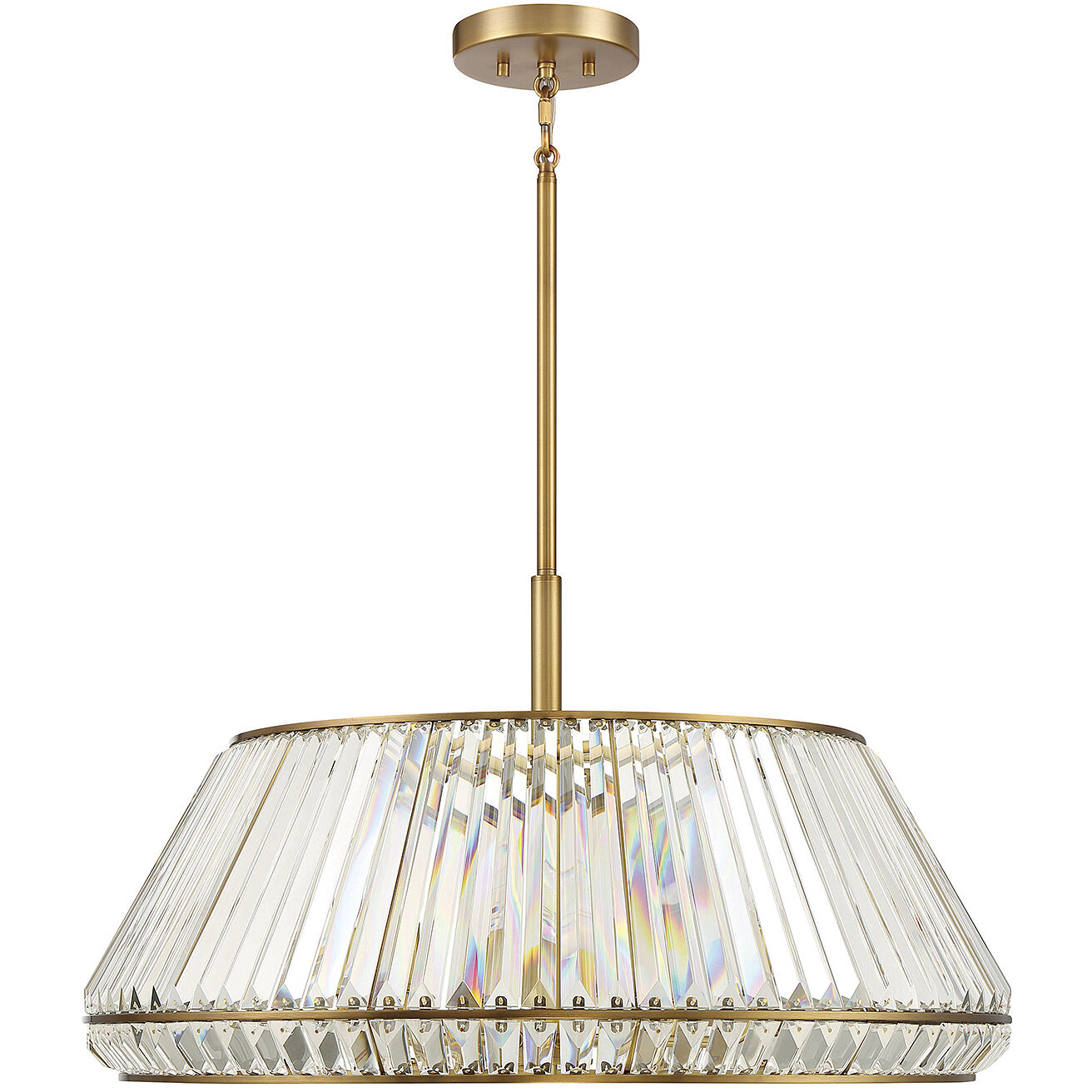 Pyramid 6 Light 29 inch Warm Brass Pendant Ceiling Light