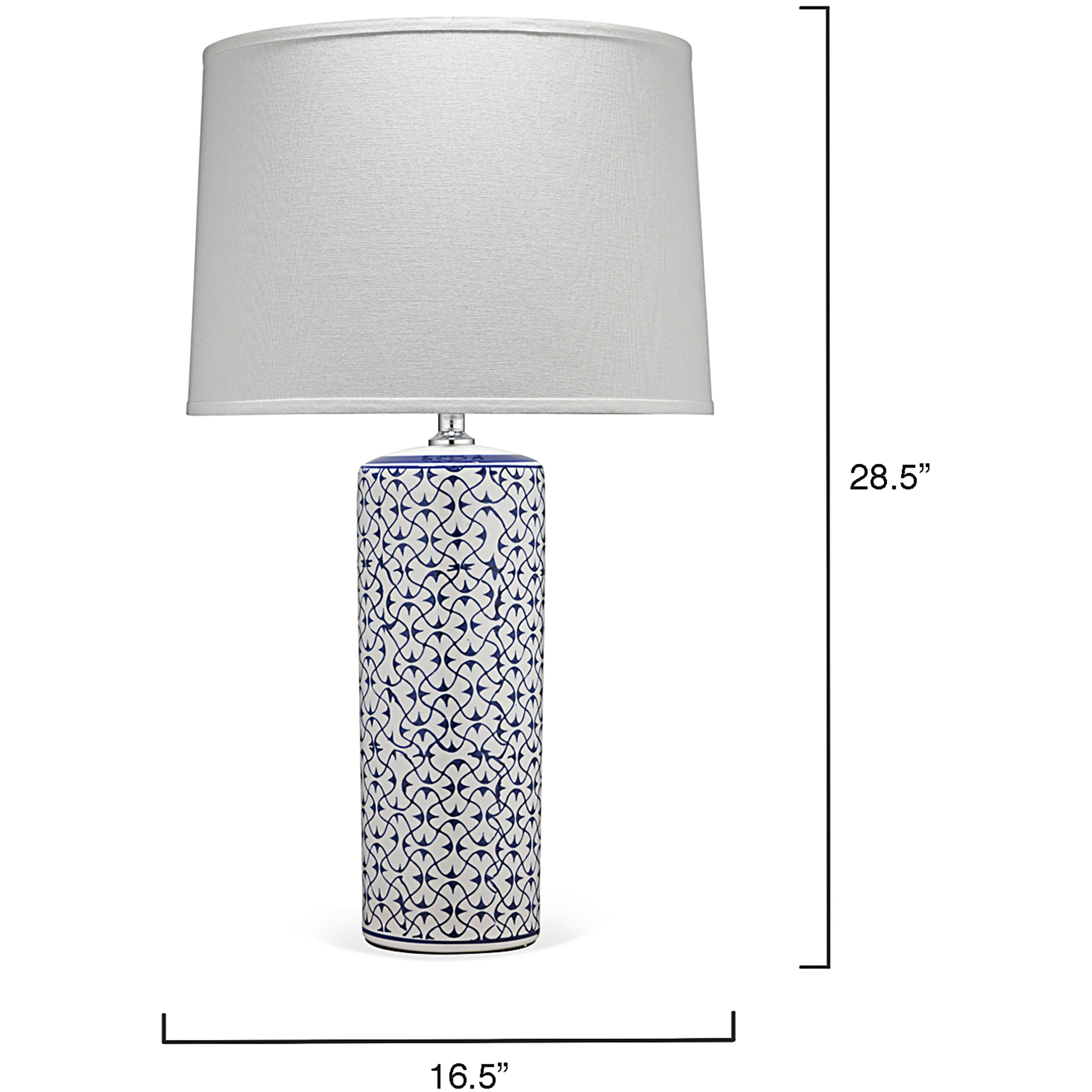 Vivian 28.5 inch 150 watt Blue and white ceramic Table Lamp Portable Light