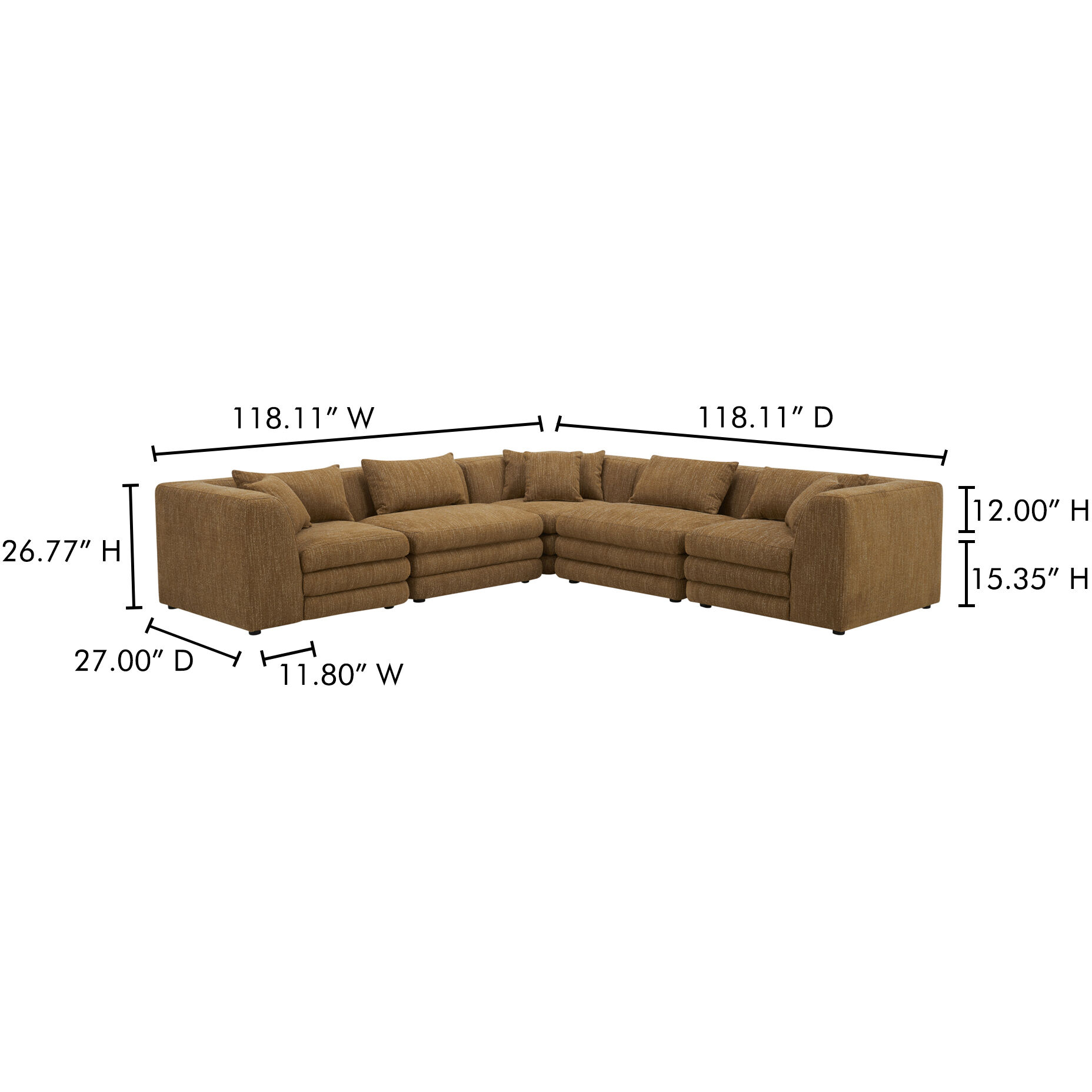 Lowtide Classic Amber Glow Modular Sectional, L-Shaped