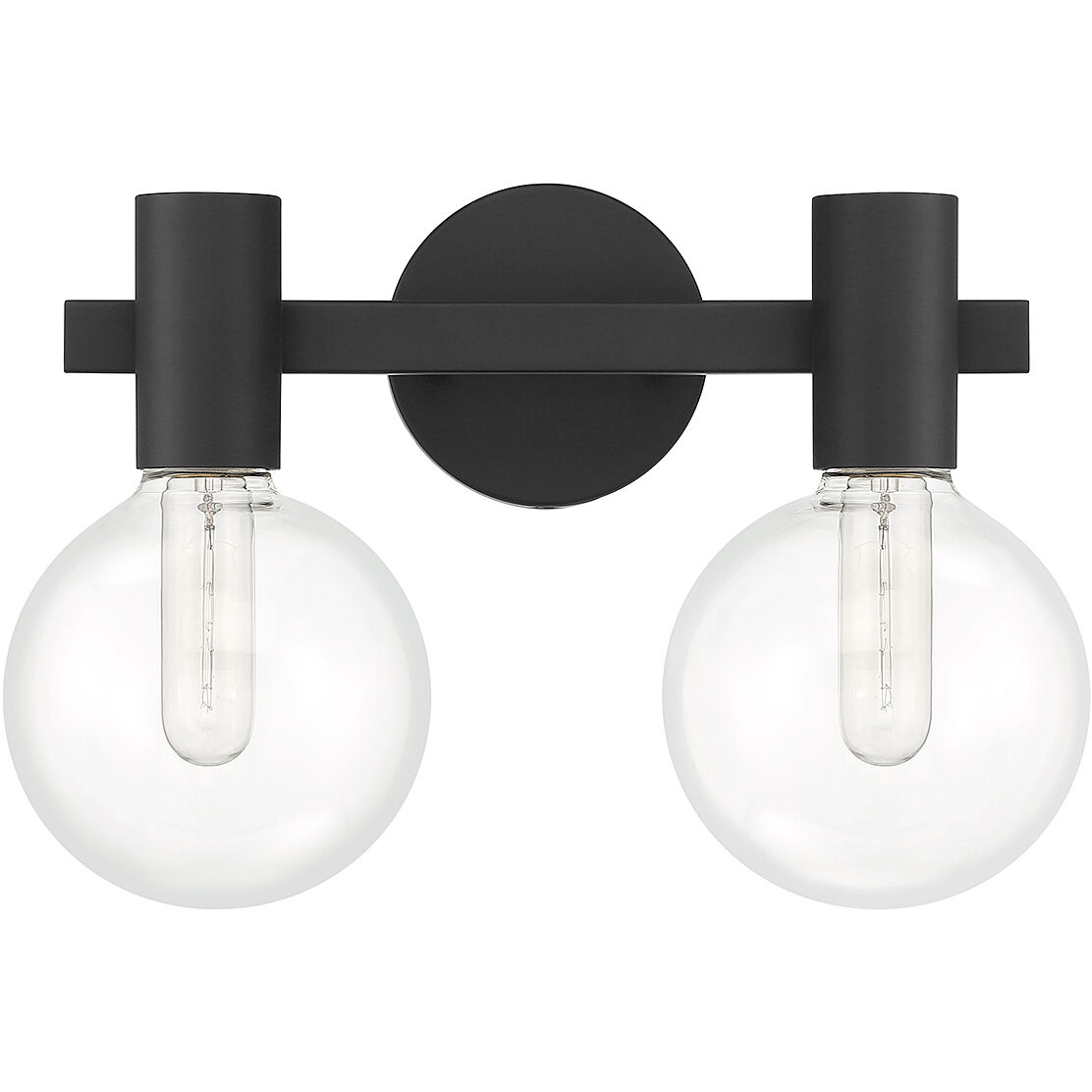 Wright 2 Light 15.5 inch Black Bathroom Vanity Light Wall Light