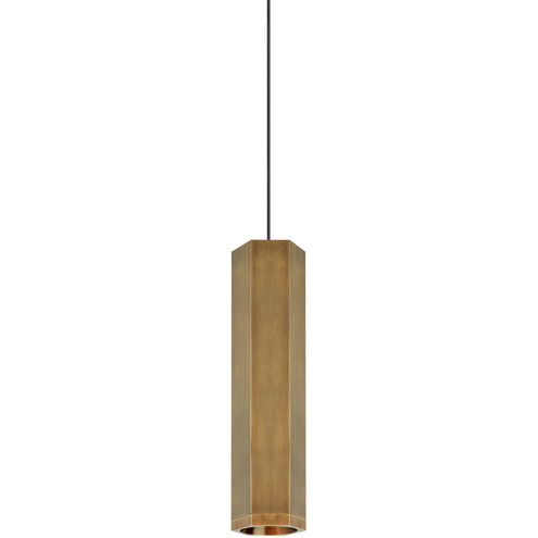 Sean Lavin Blok 1 Light 120 Aged Brass/Aged Brass Low-Voltage Pendant Ceiling Light in Monopoint, LED 90 CRI 3000K