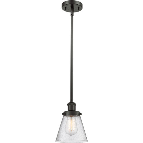 Ballston Small Cone 1 Light 6 inch Oil Rubbed Bronze Pendant Ceiling Light in Seedy Glass, Ballston