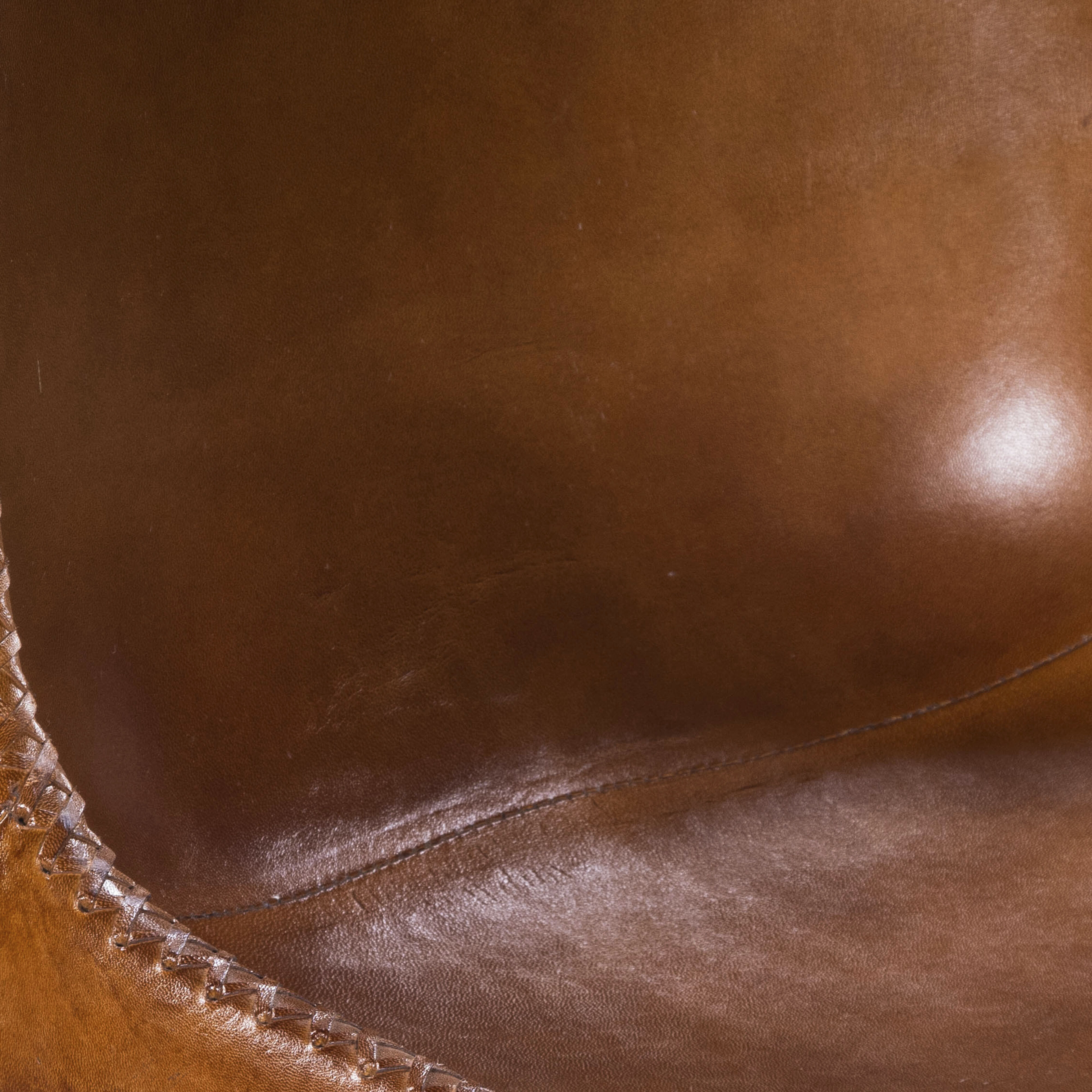 Inland Light Brown Leather Accent Chair