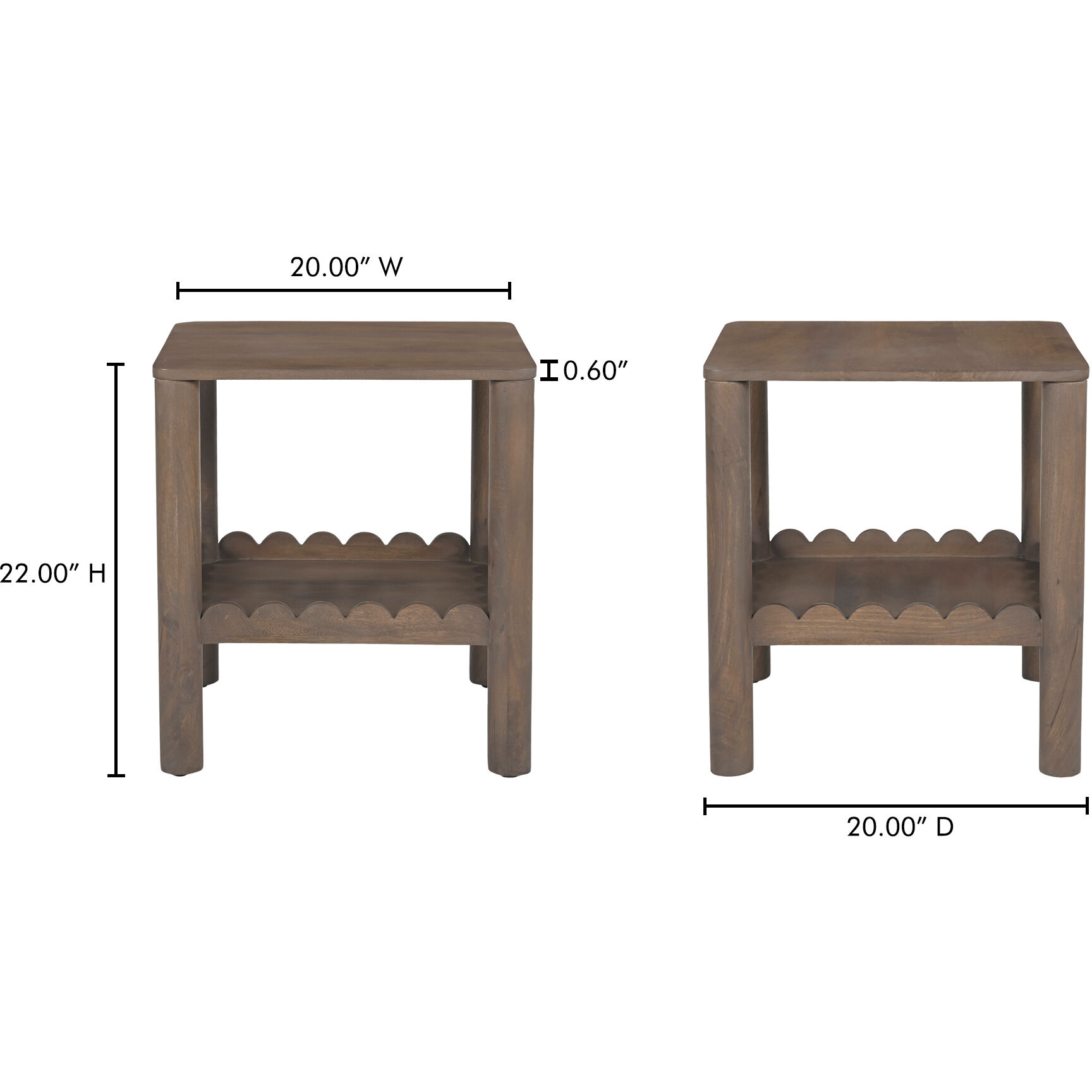 Wiley 22 X 20 inch Brown Side Table