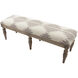 James Upholstery: Medium Gray/Light Brown; Base: Gray Bench, Rectangle, Hand Woven