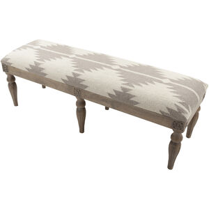 James Upholstery: Medium Gray/Light Brown; Base: Gray Bench, Rectangle, Hand Woven