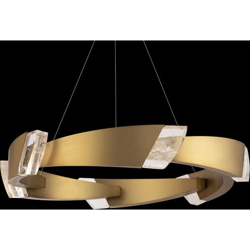 Embrace LED 44.3 inch Aged Brass Pendant Ceiling Light, Schonbek Signature