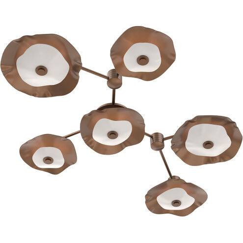 Cumulus LED 48 inch Burnished Bronze with White Metal Linear Hub & Spoke Ceiling Light