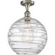 Ballston X-Large Deco Swirl LED 12 inch Brushed Satin Nickel Semi-Flush Mount Ceiling Light, Ballston