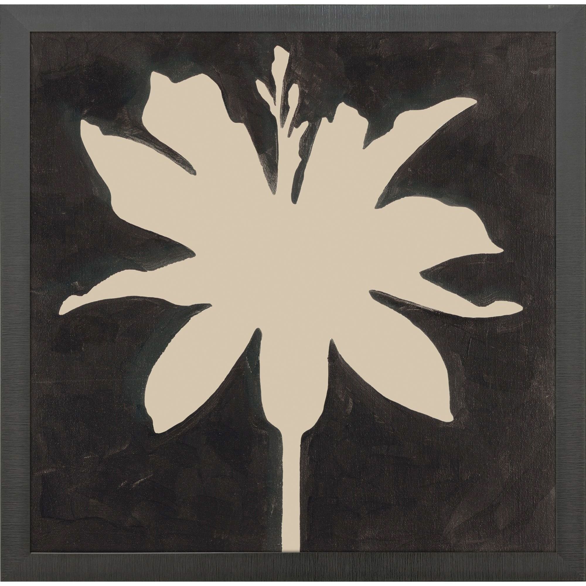 Floral Silhouettes Black and Beige Framed Art