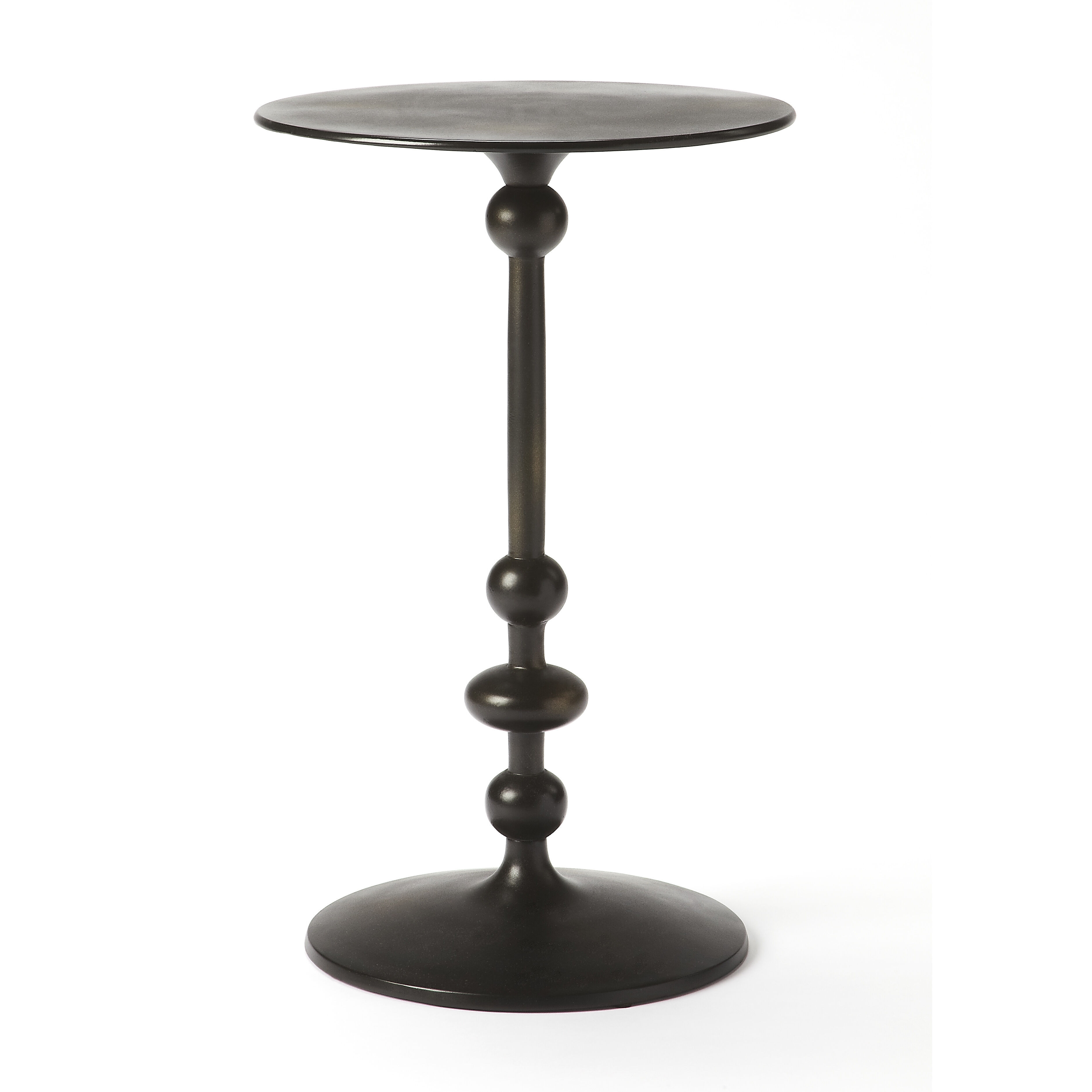 Zora Black Iron 19 X 12 inch Metalworks Accent Table, Pedestal
